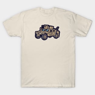 Cartoon Military Armoured Desert Vehicle T-Shirt